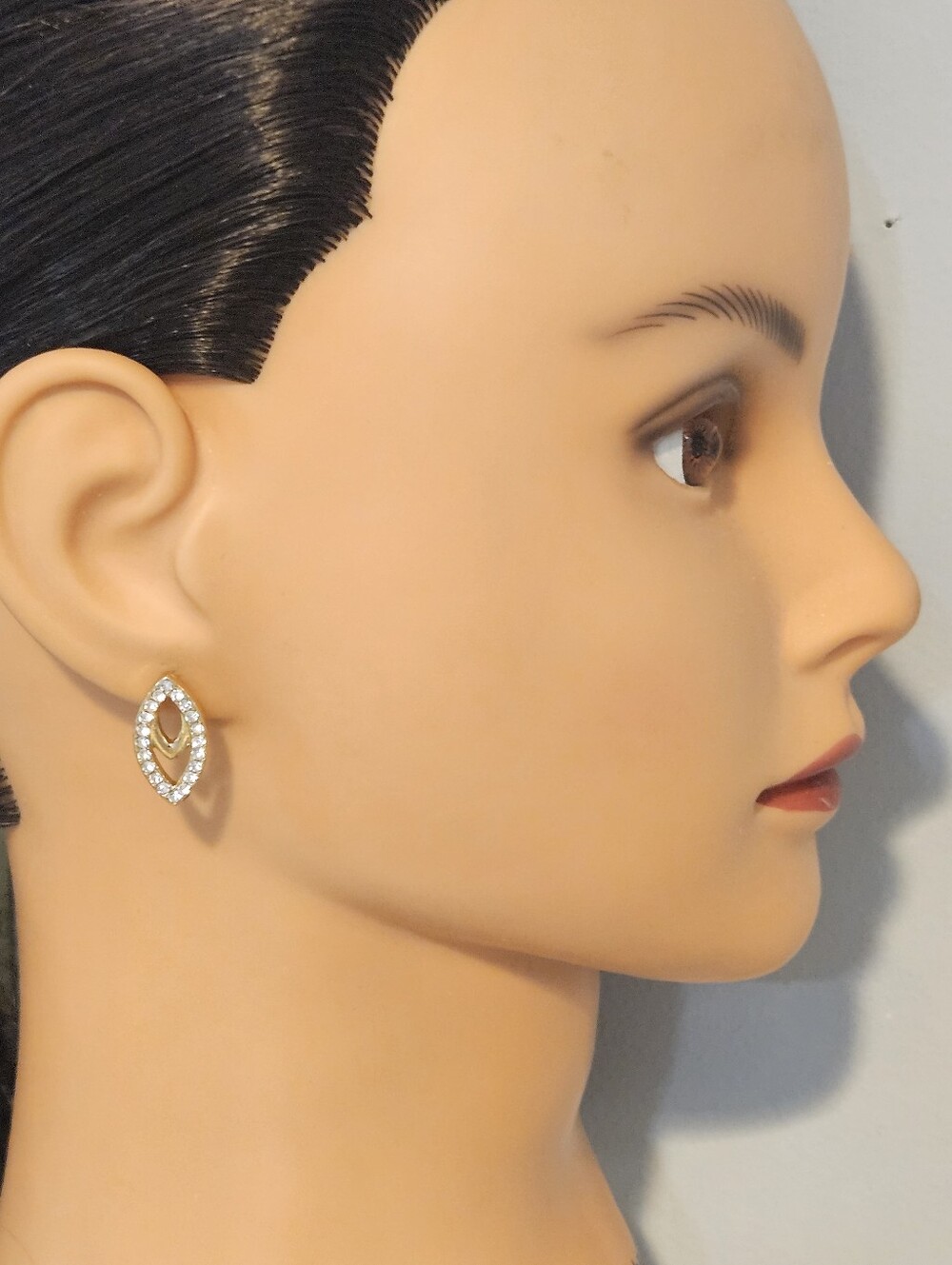 Vintage Roman Jewelry Gold and Crystal Earrings